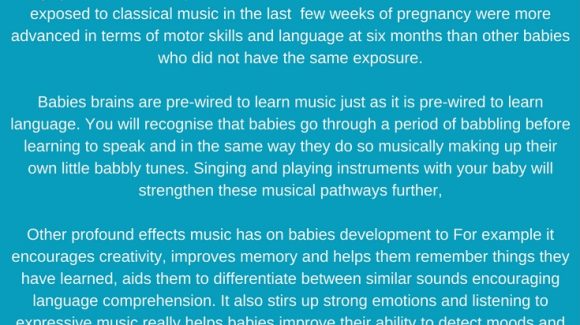 How music will benefit my baby!