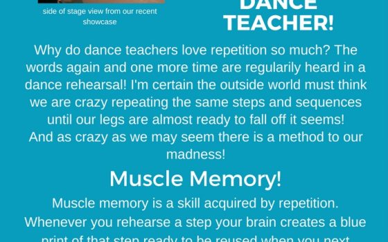 Why dance teachers LOVE repetition so much!